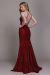 Embroidered Criss-Cross Back Fitted Prom Gown back in Burgundy